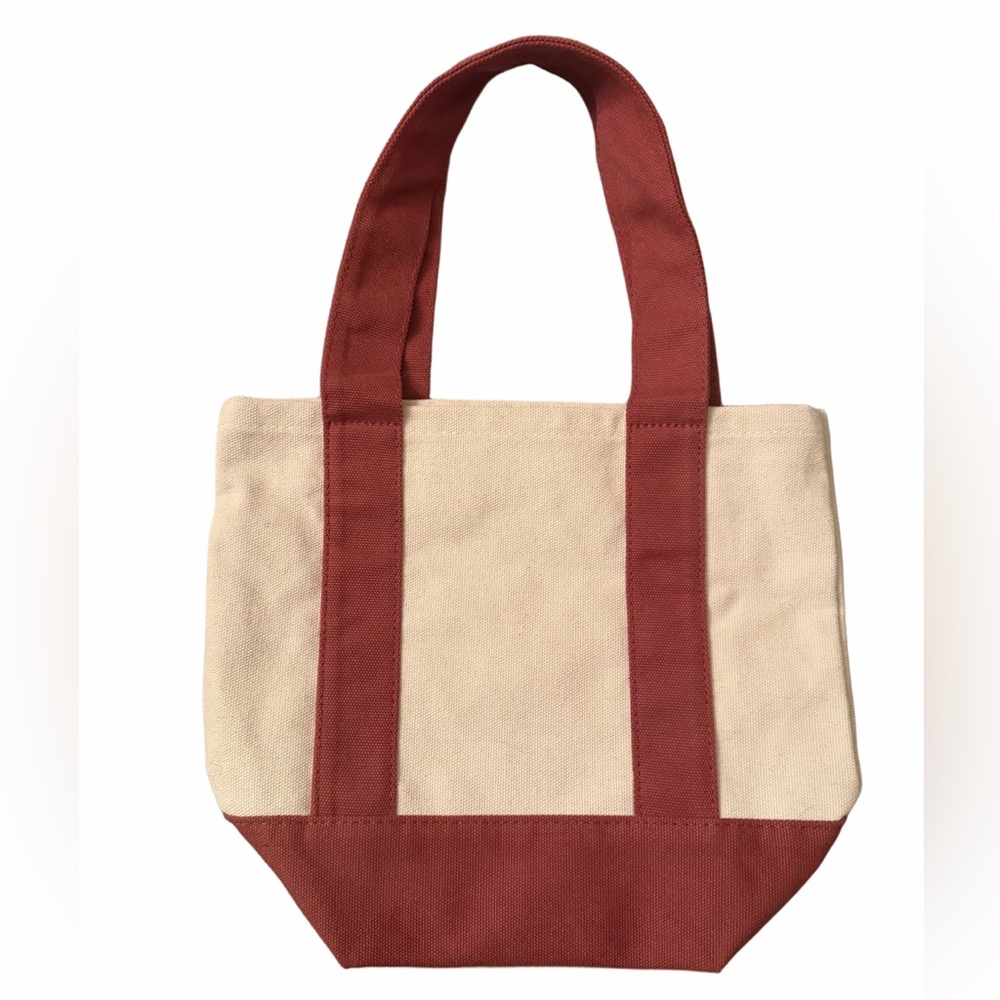 Macy’s Canvas Mini Tote Bag | The Beauty of Macy’s | Red & Natural - Picture 2 of 4